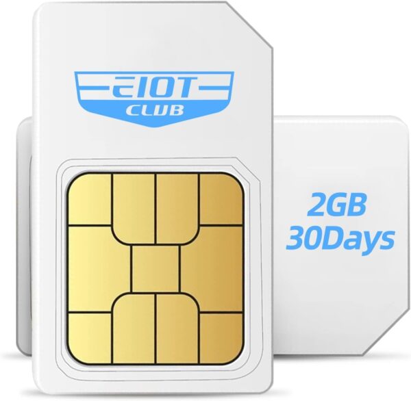 EIOTCLUB Prepaid SIM Card | 2GB 30-Day 4G LTE - USA Compatible with Nationwide Networks for Unlocked Device